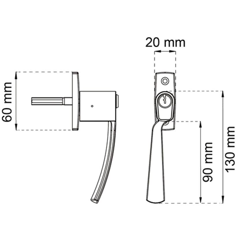 Fönsterhandtag Habo Copenhagen med Cylinder