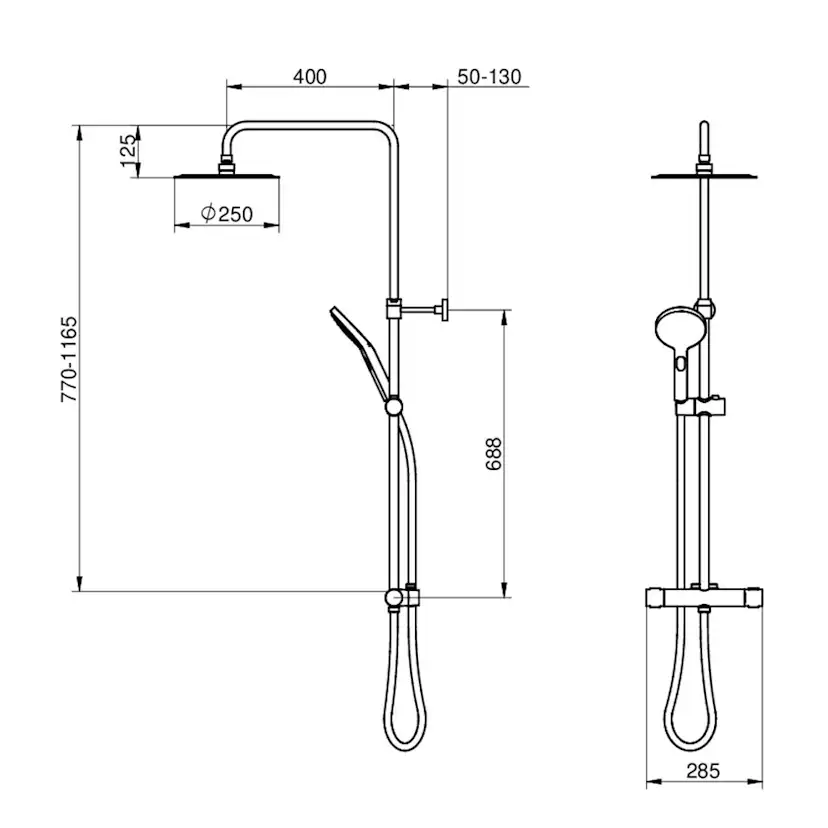 Takduschset Gustavsberg Atlantic 40 cc