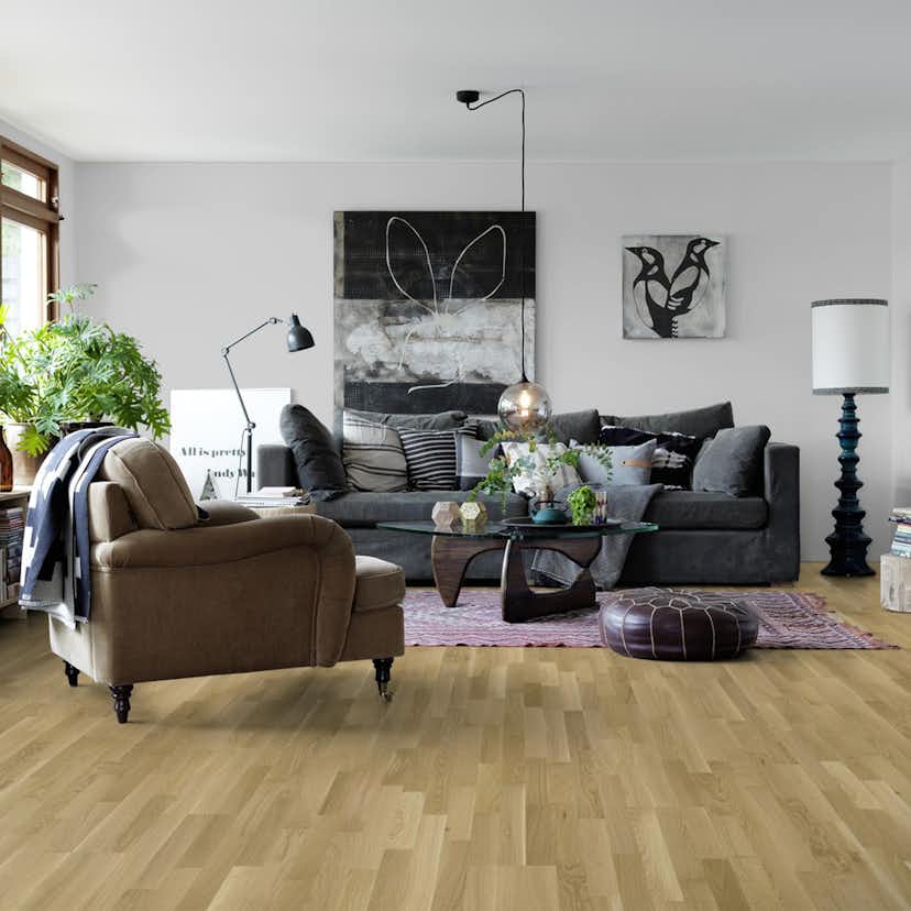 Trägolv Pergo Senja Natural Oak, Mattlackat 3-Stavs Parkettgolv