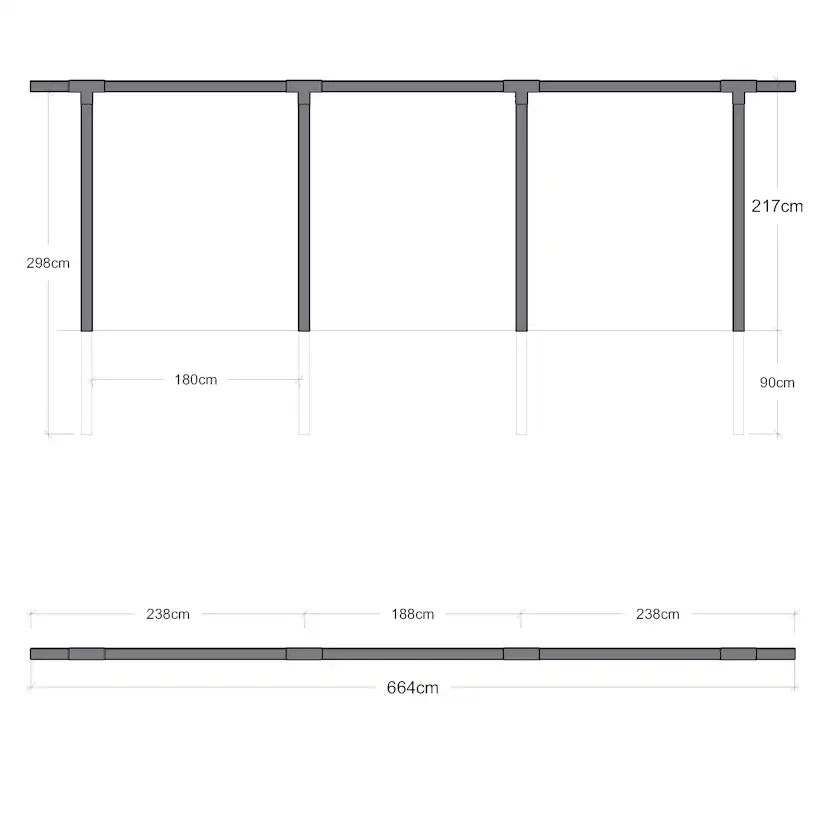 Pergola PLUS Cubic 3 Moduler