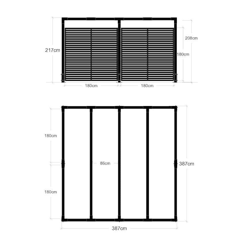 Pergola PLUS Cubic inkl. Tokyo Staket