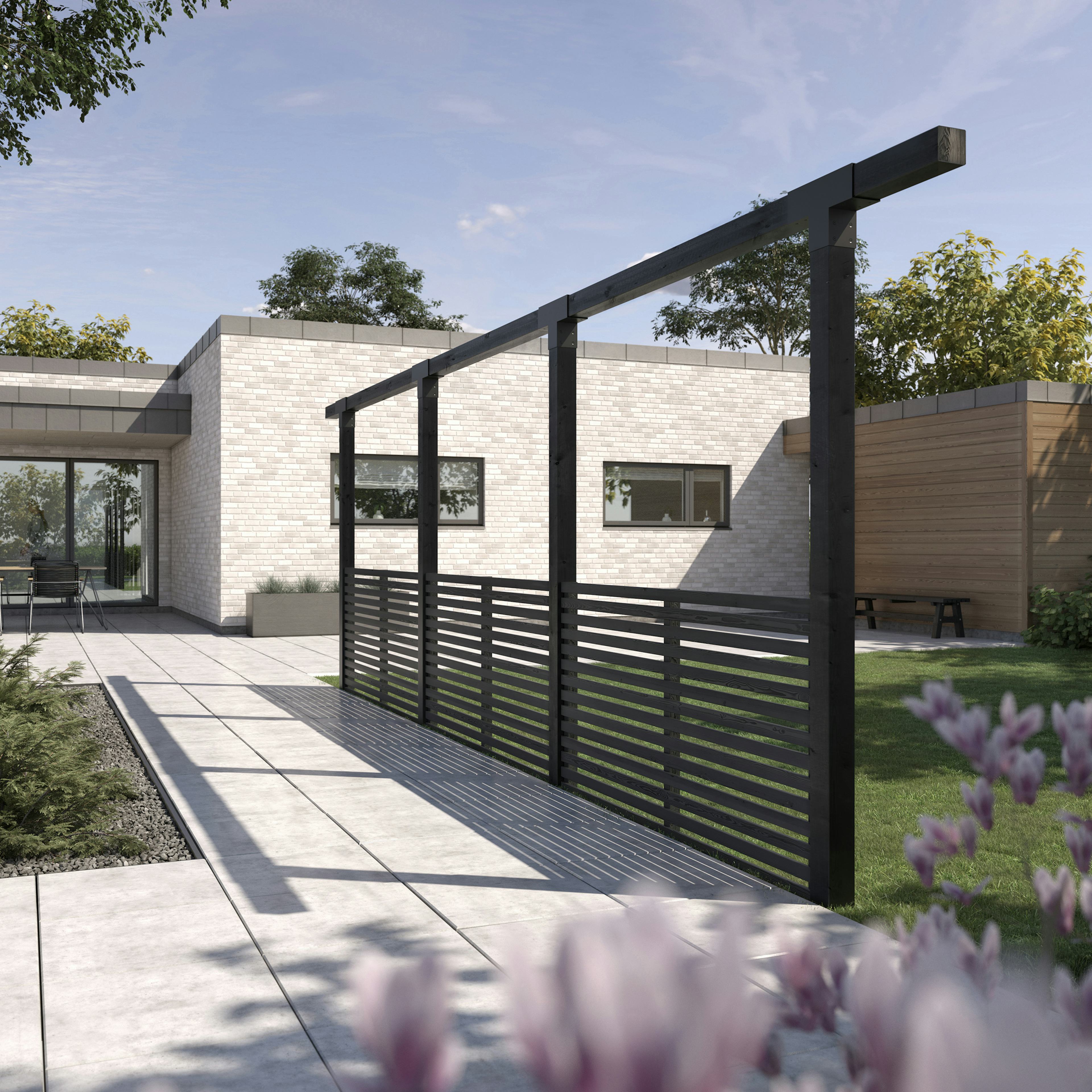 Pergola PLUS Cubic 3 Moduler inkl. Tokyo Staket