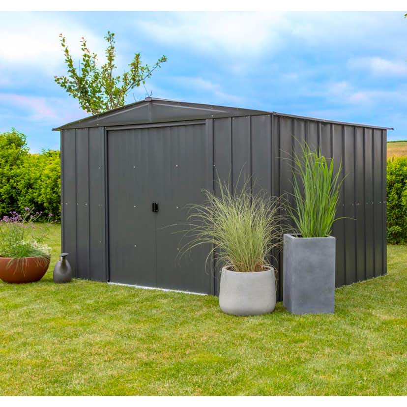 Förråd gop Trenix Antracit 6,9 m² Redskapsbod Byggsats i Stål