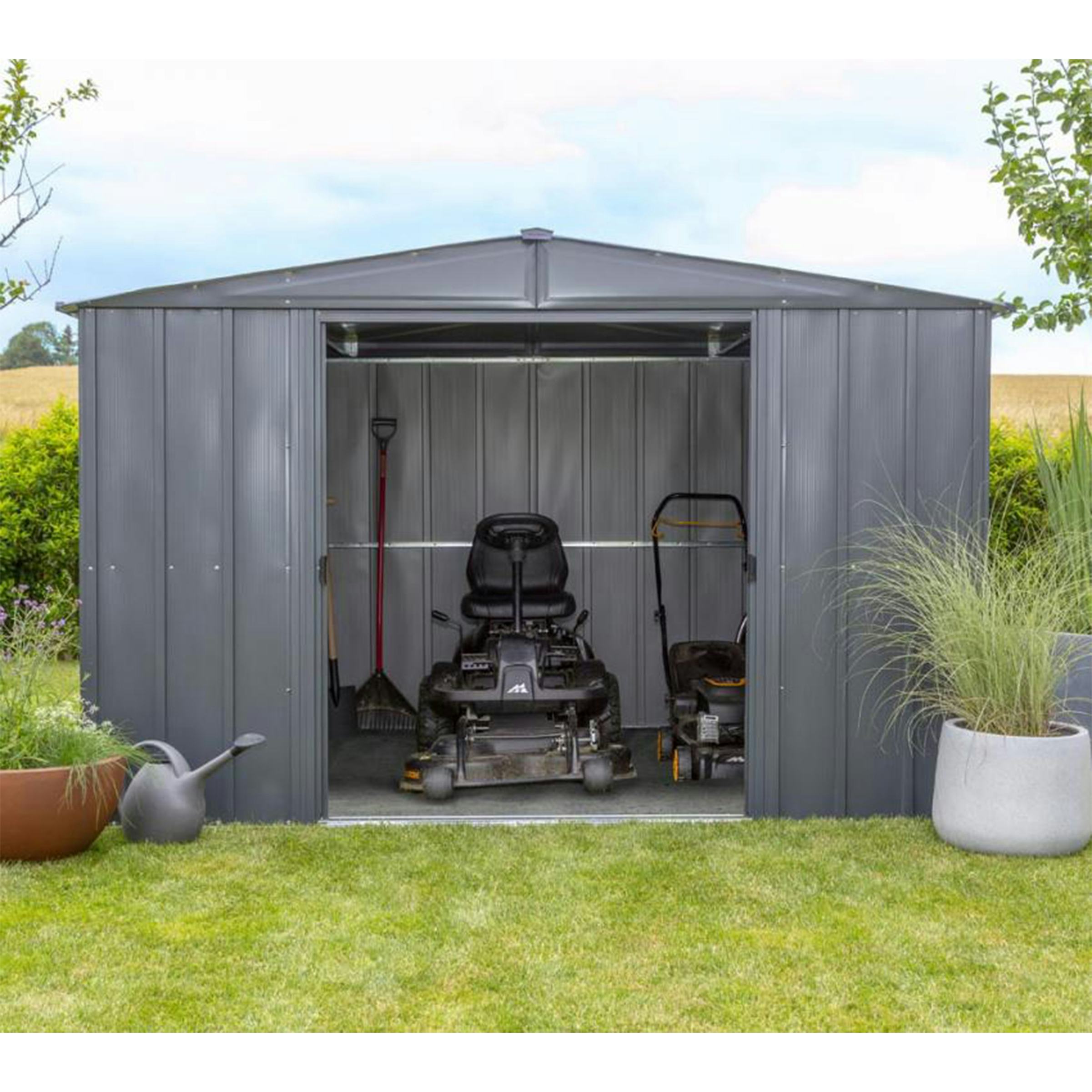 Förråd gop Trenix Antracit 6,9 m² Redskapsbod Byggsats i Stål