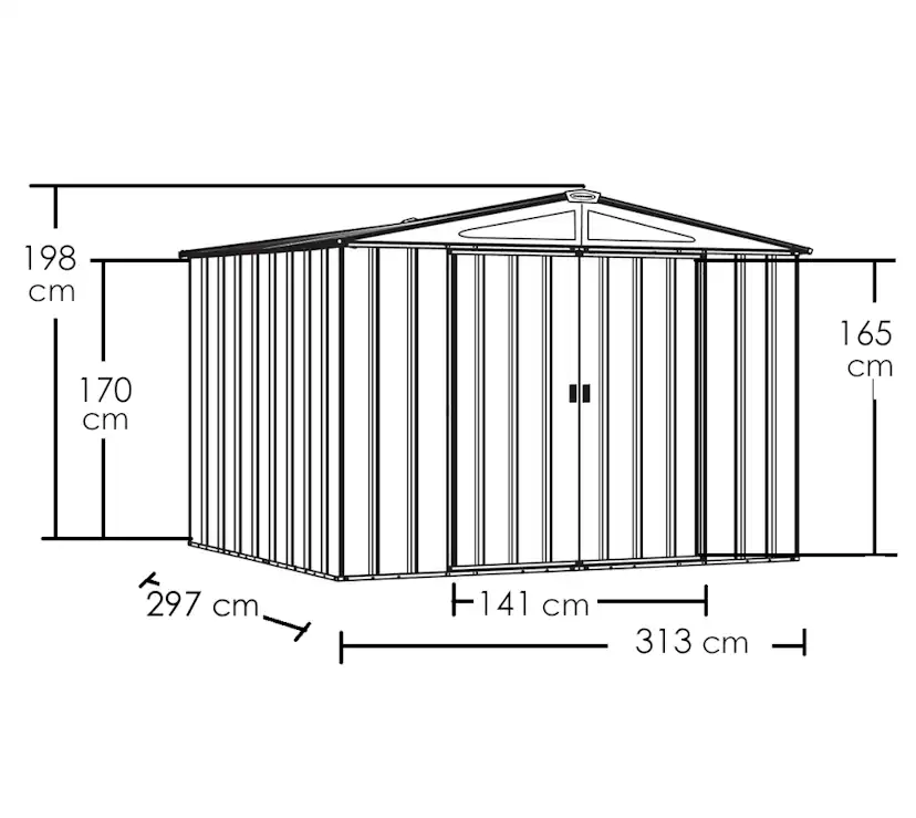 Förråd gop Trenix Antracit 8,5 kvm Redskapsbod Byggsats i Stål