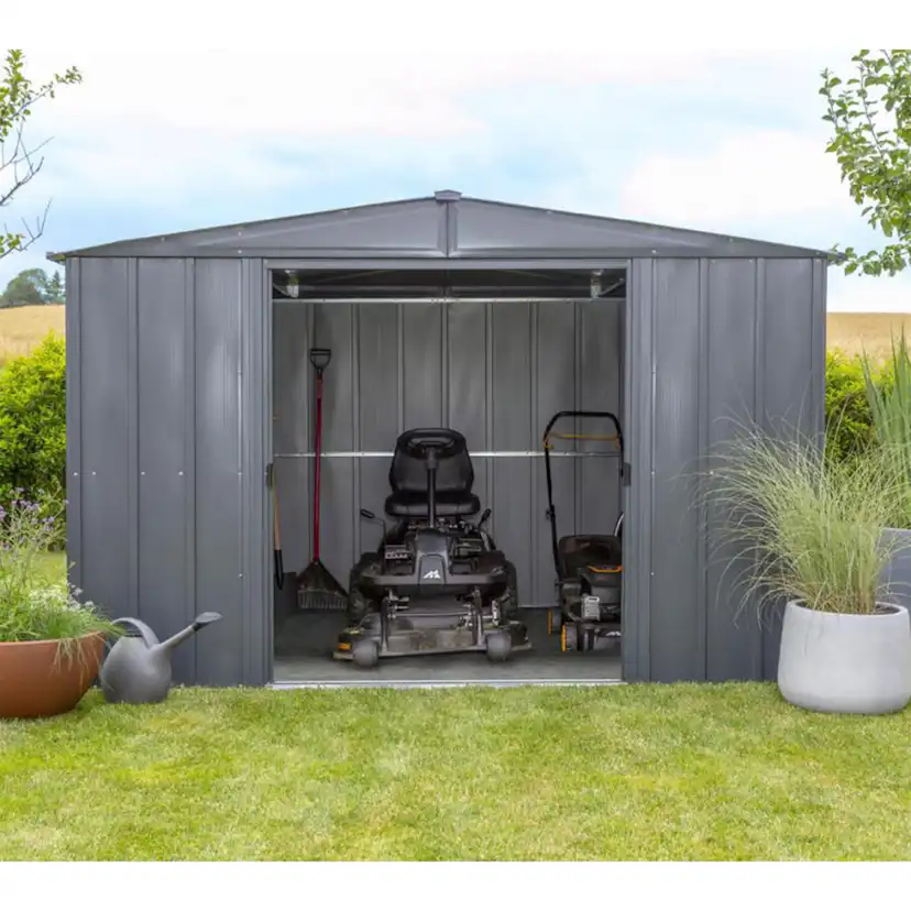 Förråd gop Trenix Antracit 8,5 kvm Redskapsbod Byggsats i Stål