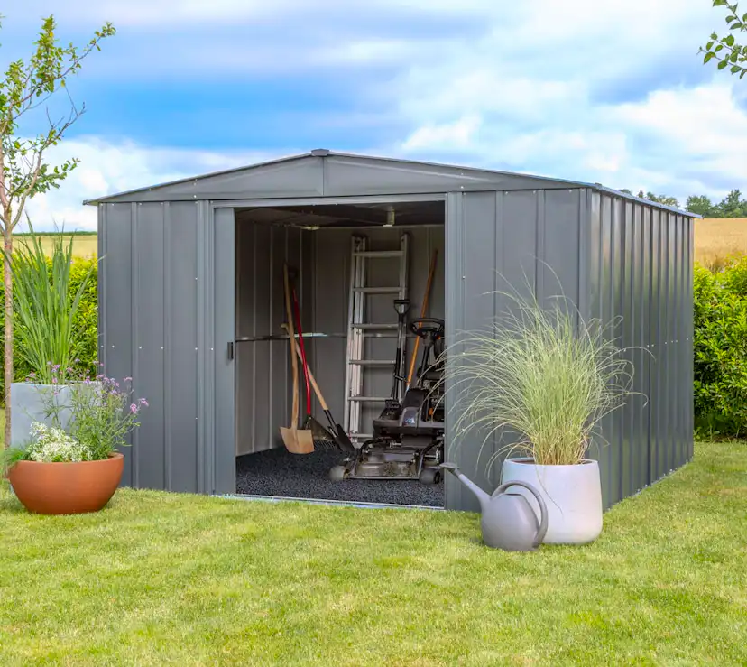 Förråd gop Trenix Antracit 8,5 kvm Redskapsbod Byggsats i Stål