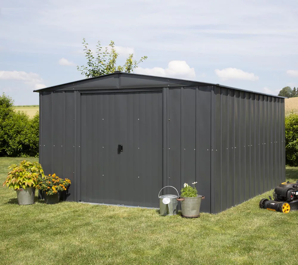 Förråd gop Trenix Antracit 10,7 m² Redskapsbod Byggsats i Stål