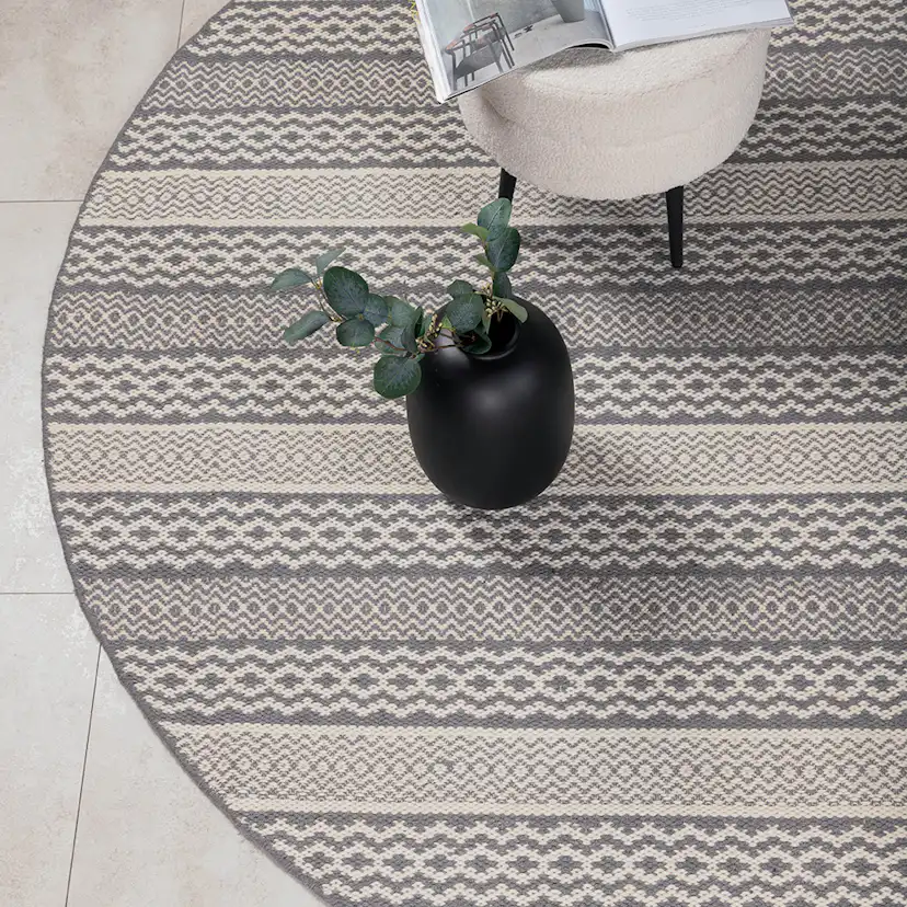 Handvävd Matta Venture Home Sishu Rund Ull