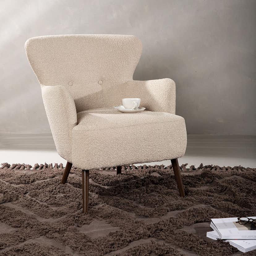 Fåtölj Venture Home Lincoln Boucletyg Beige