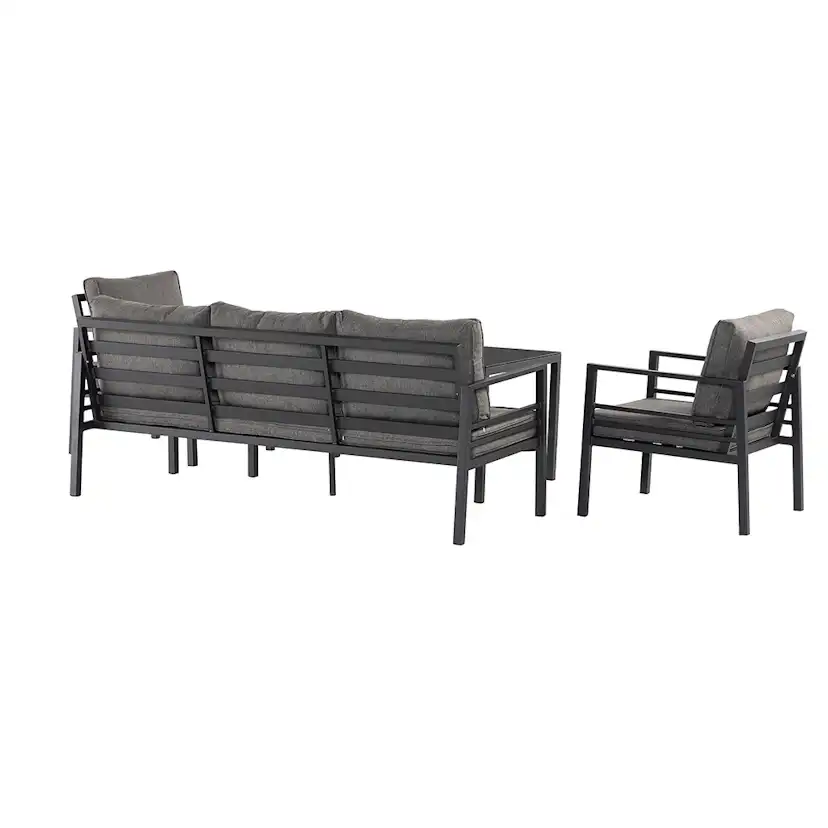 Loungegrupp Comfort Garden Ariany Utemöbler i Svart Aluminium