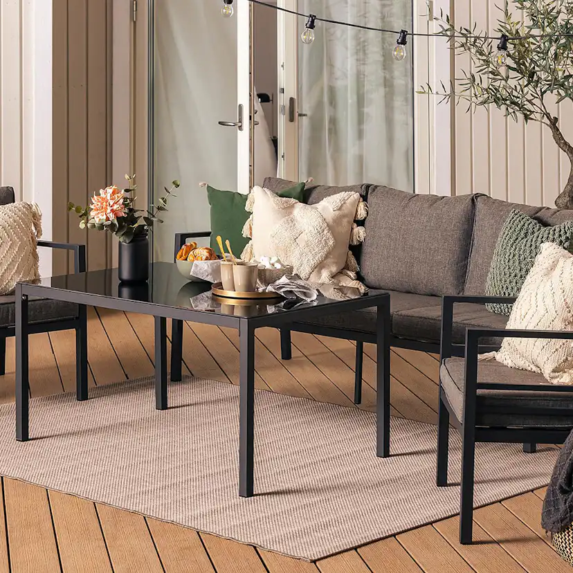 Loungegrupp Comfort Garden Ariany Utemöbler i Svart Aluminium