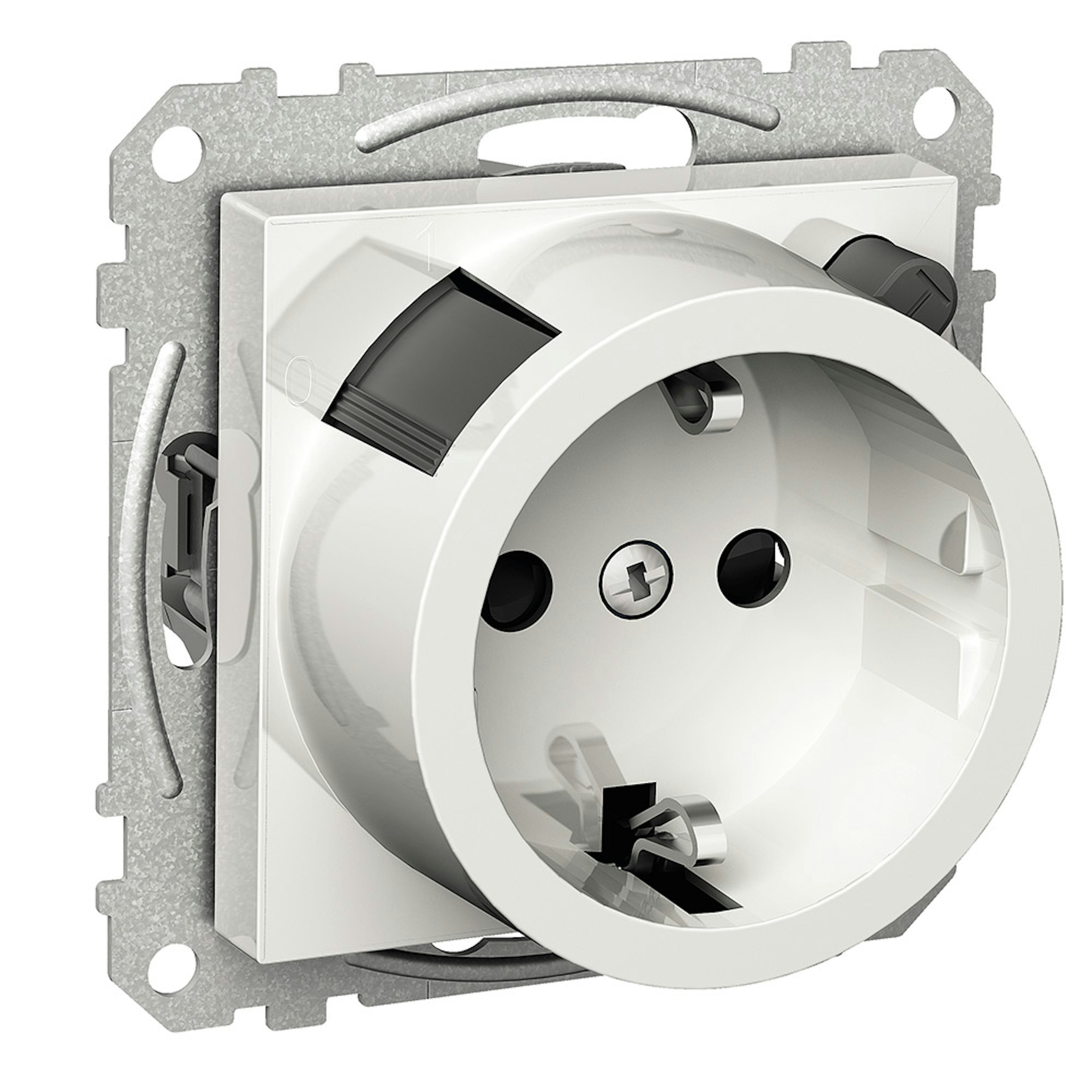 Vägguttag Schneider Electric Exxact med Jordfelsbrytare