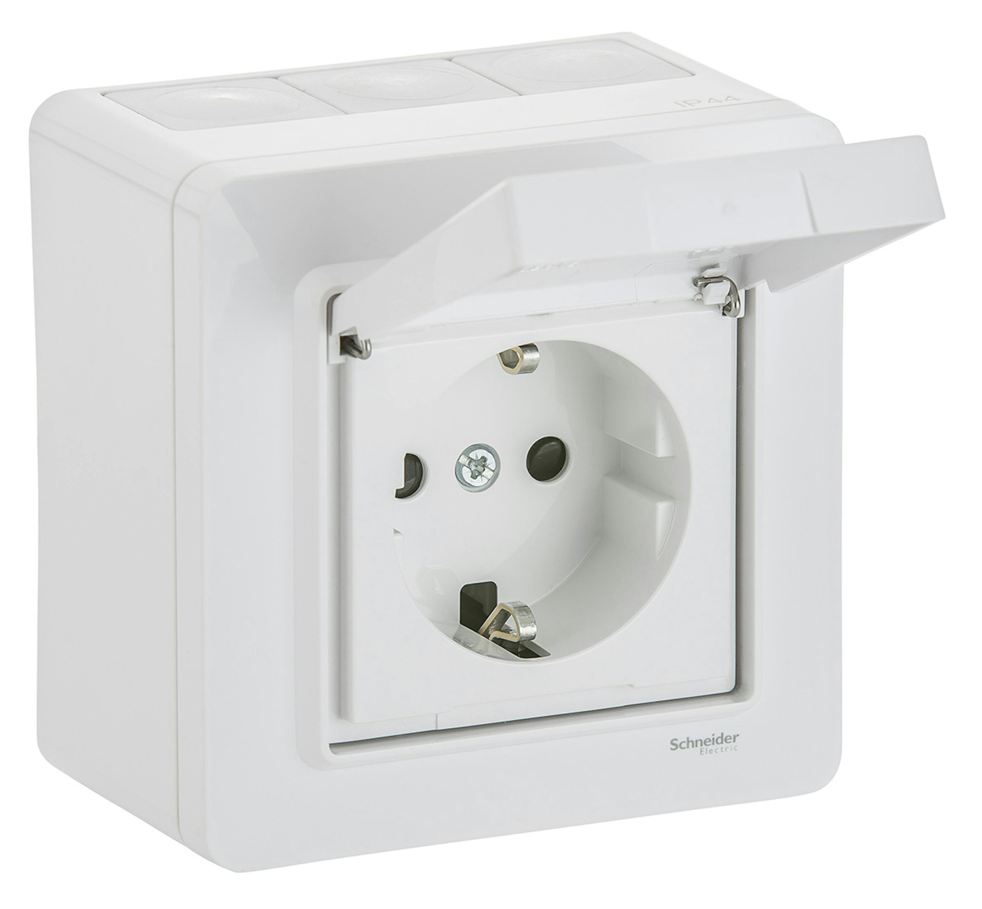 Vägguttag Schneider Electric Exxact med Lock