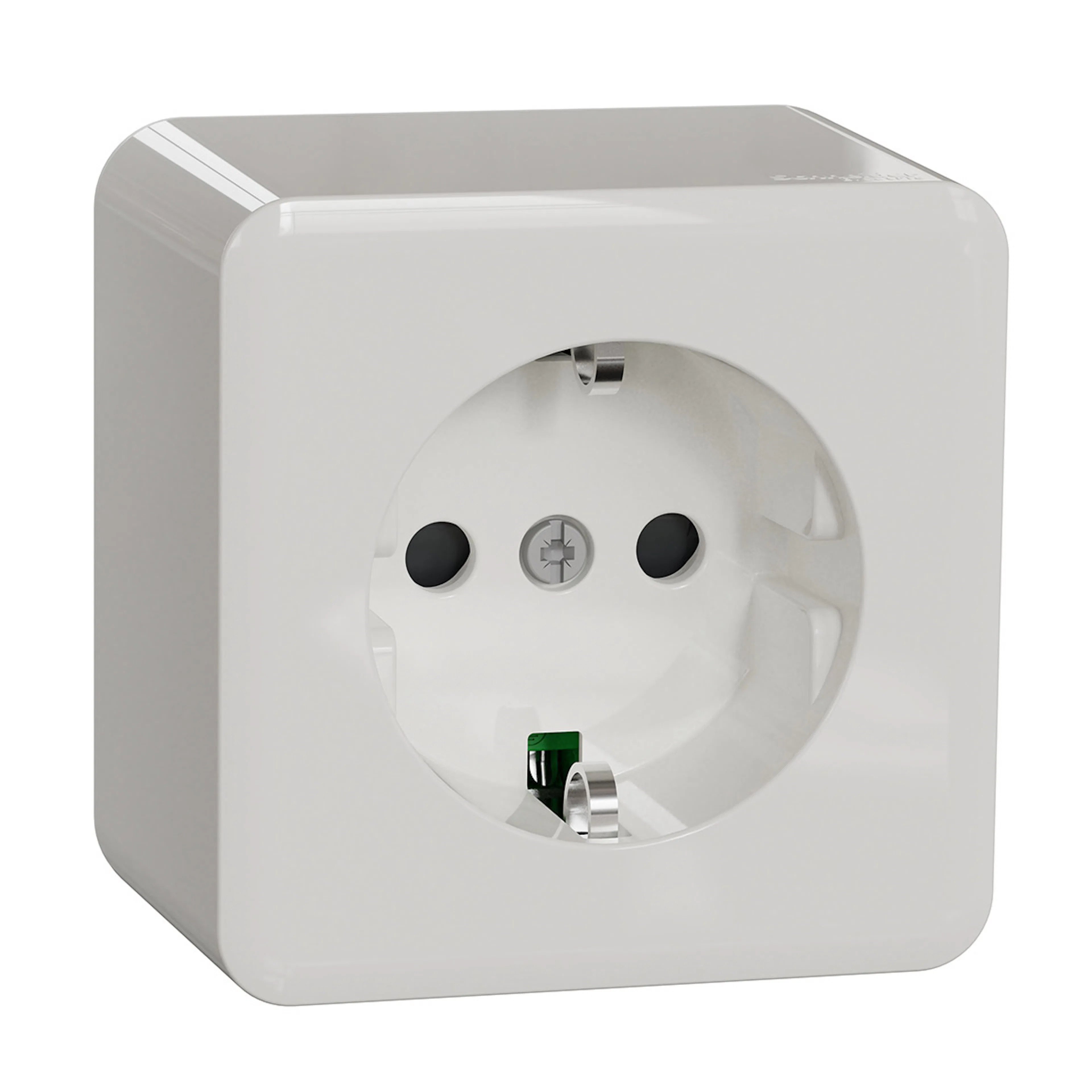 Vägguttag Schneider Electric Exxact 1-vägs Utanpåliggande