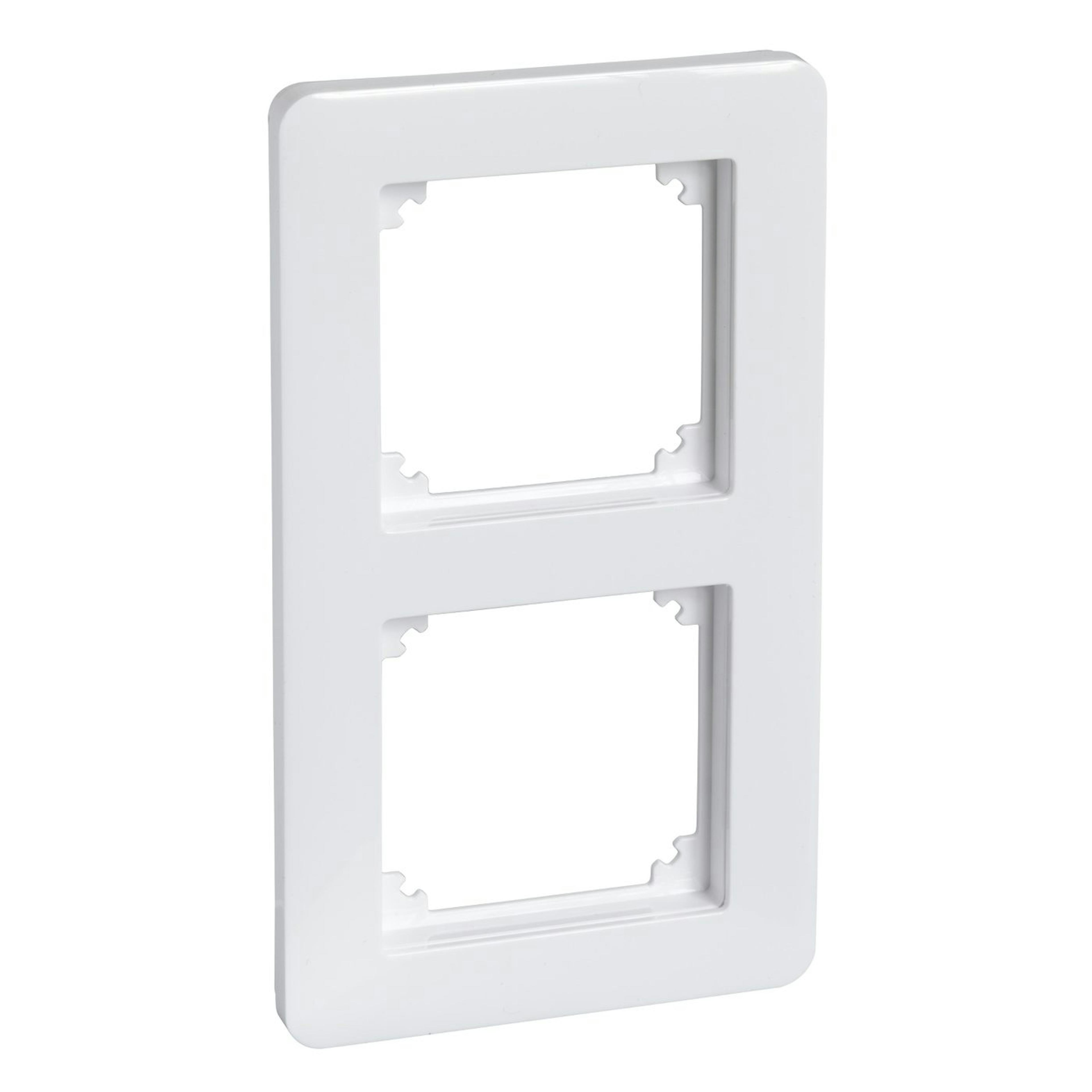 Ram 2-fack Schneider Electric Exxact Primo för Lodrät/Vågrät Montering med Bortbrytbar Mellandel Vit