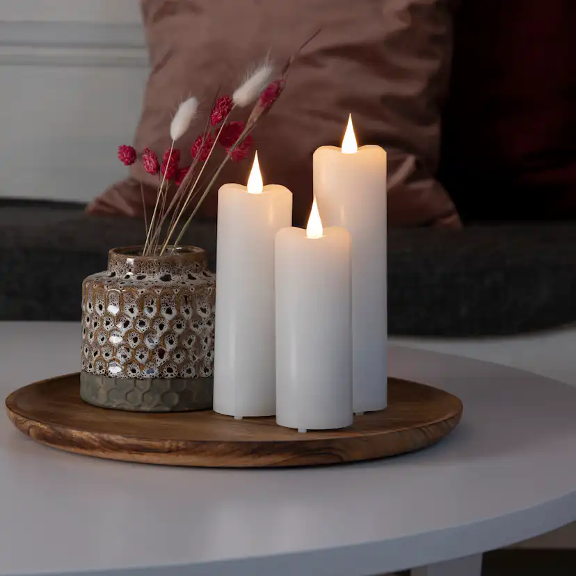 Vaxljus Gnosjö Konstsmide 5x15,2 cm LED Vit