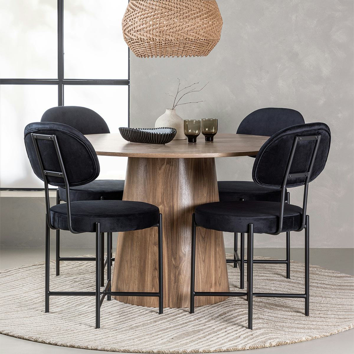 Matgrupp Venture Home Lanzo Runt Matbord Ø120 cm & 6 Stella Stolar