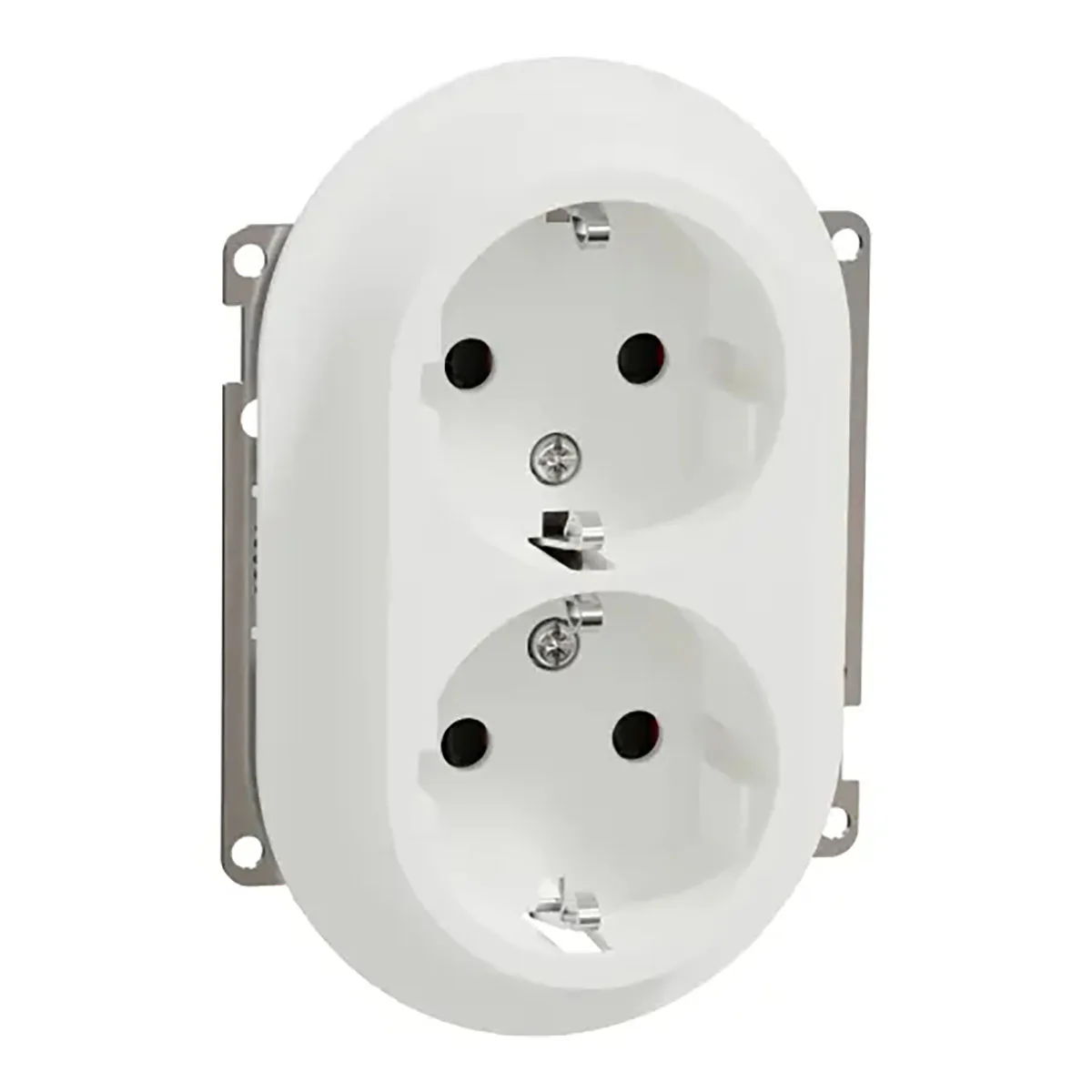 Vägguttag Elko One 2-vägs Jordad Infälld med Centrumplatta och Snabbanslutning