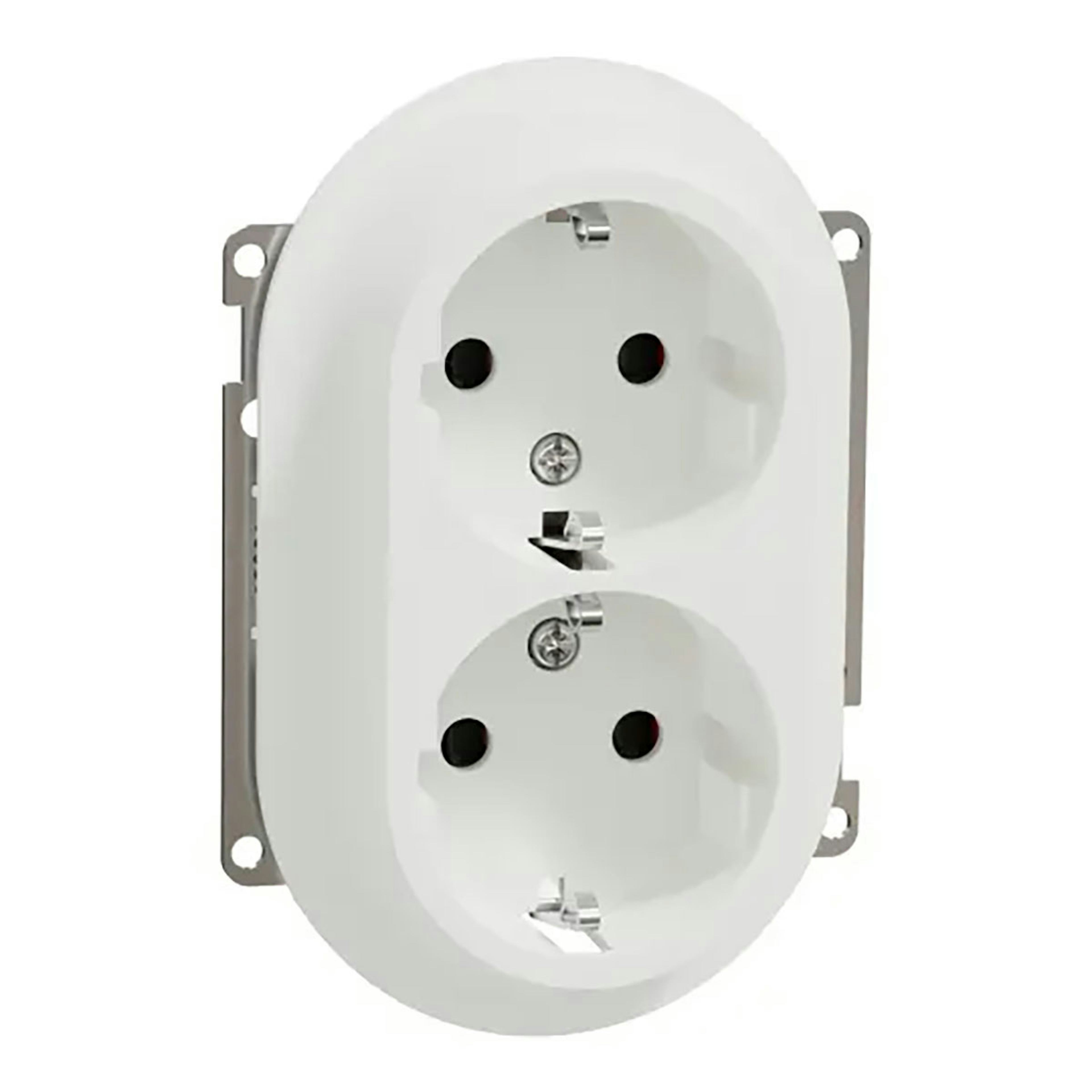 Vägguttag Elko One 2-vägs Jordad Infälld med Centrumplatta och Snabbanslutning
