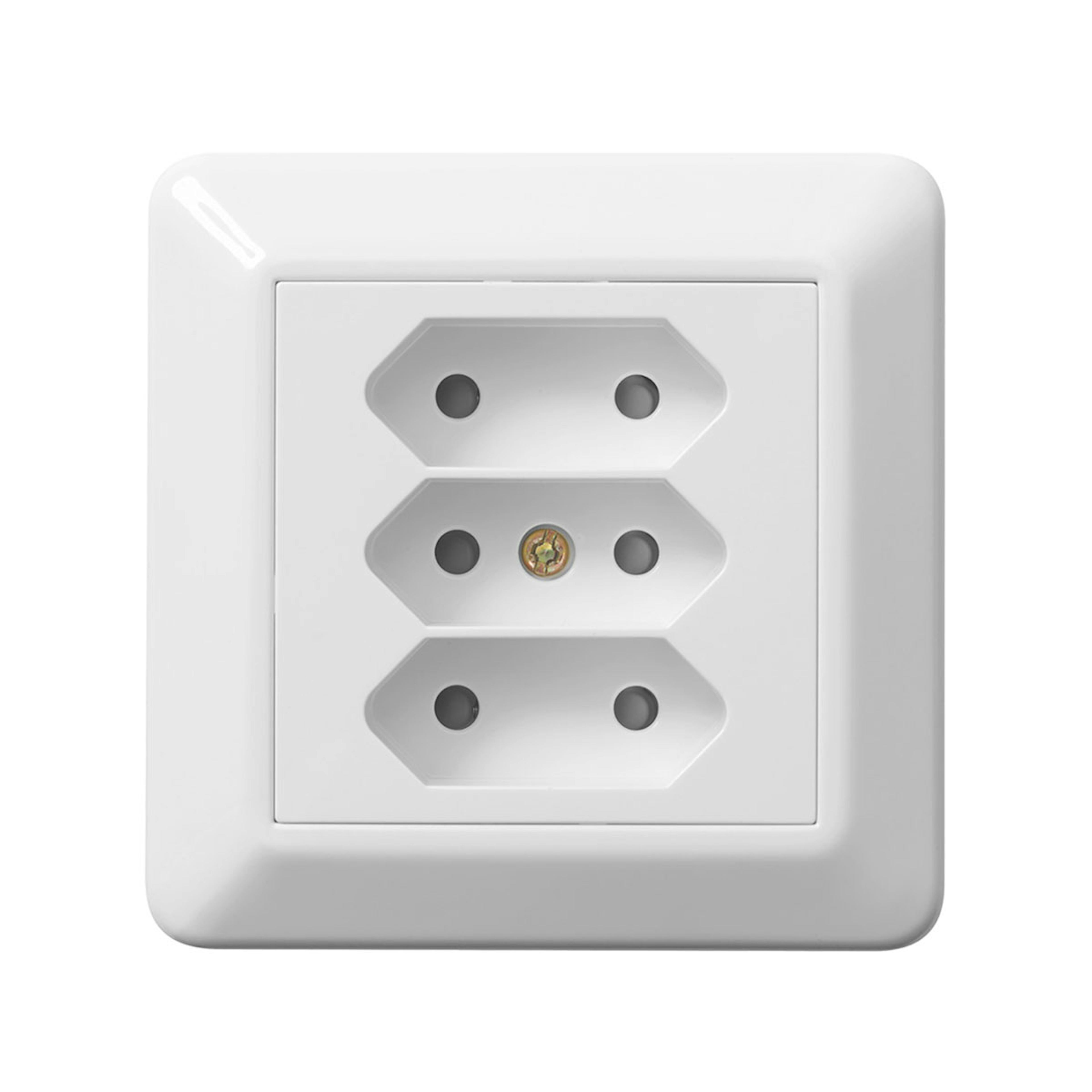 Vägguttag Elko 3-Vägs Euro Infällt RS Renvit