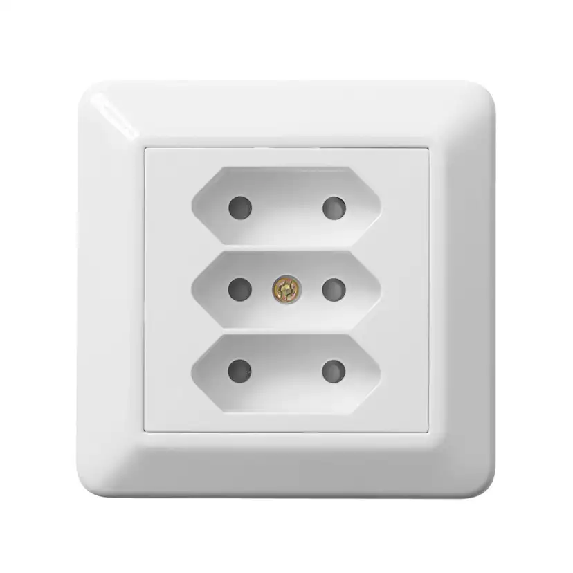 Vägguttag Elko 3-Vägs Euro Infällt RS Renvit