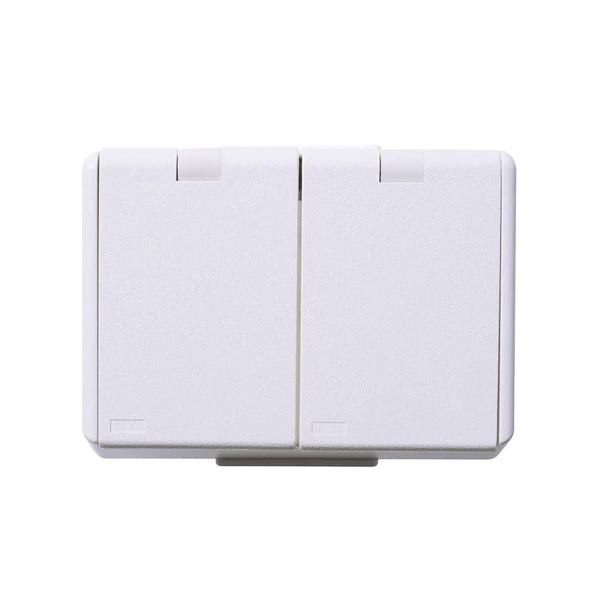 Vägguttag Elko 2-Vägs IP44 RS Renvit