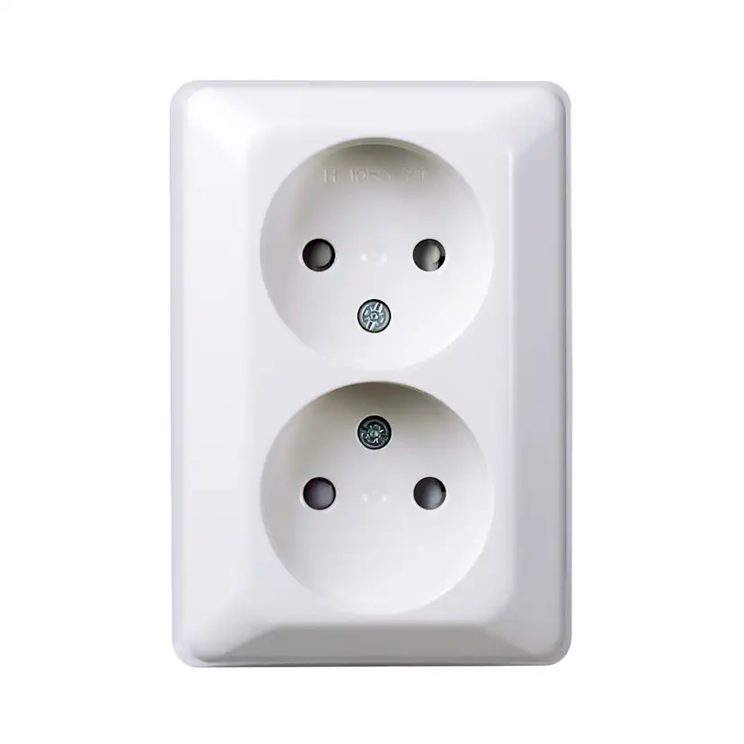 Vägguttag Elko 2-Vägs Utanpåliggande RS Renvit