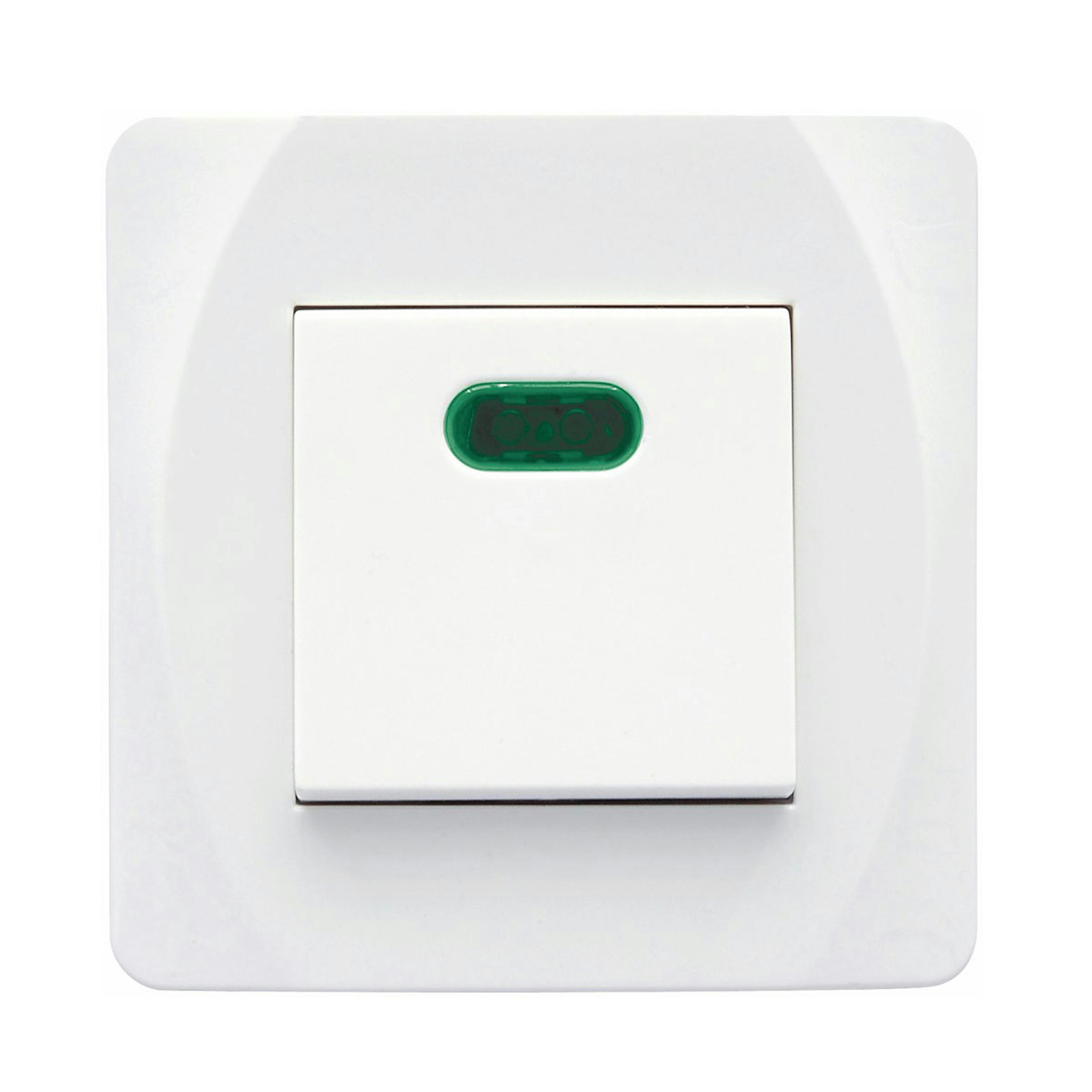 Strömbrytare Malmbergs Nova Infälld 2-Pol Glimlampa Vit