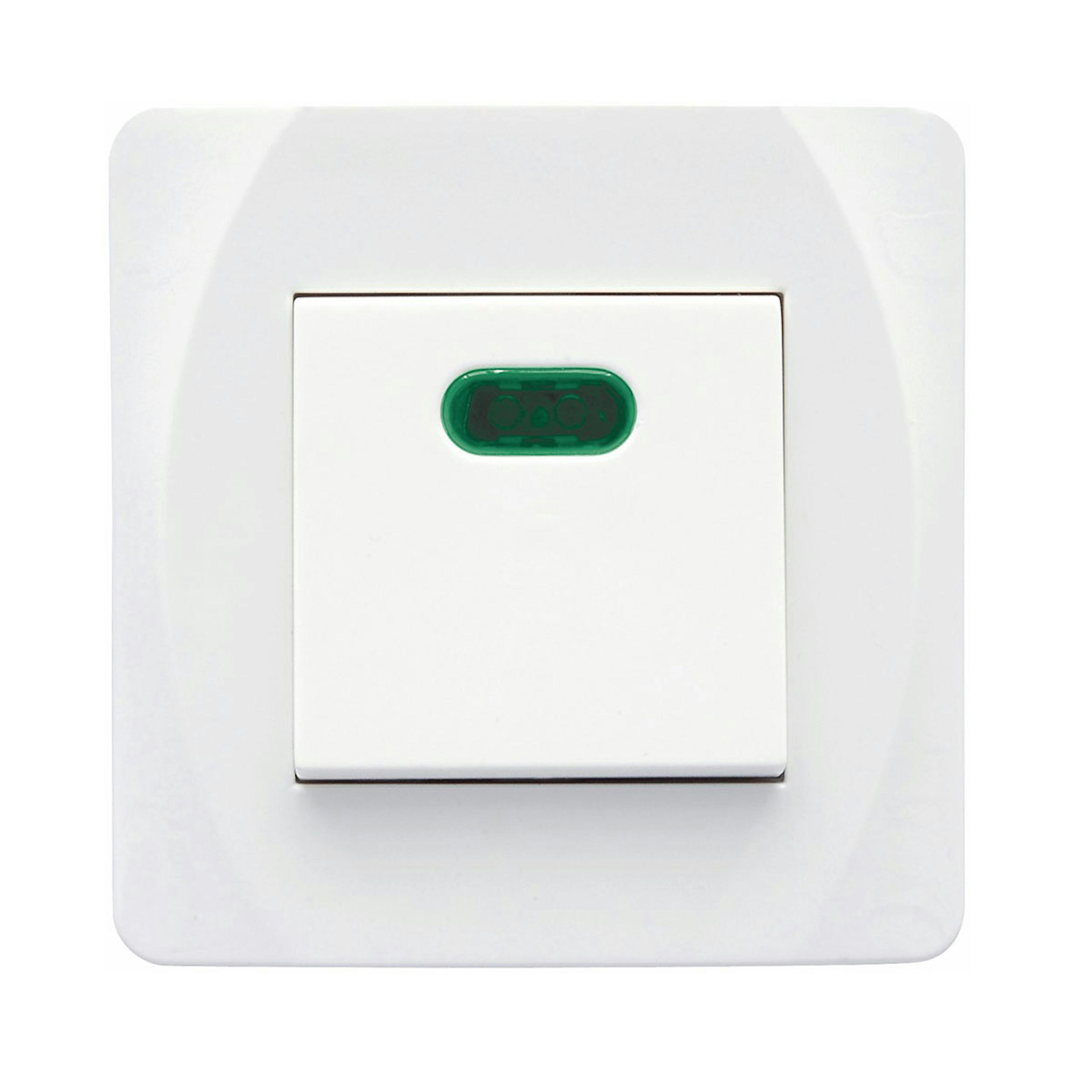 Strömbrytare Malmbergs Nova Infälld 2-Pol med Glimlampa Vit