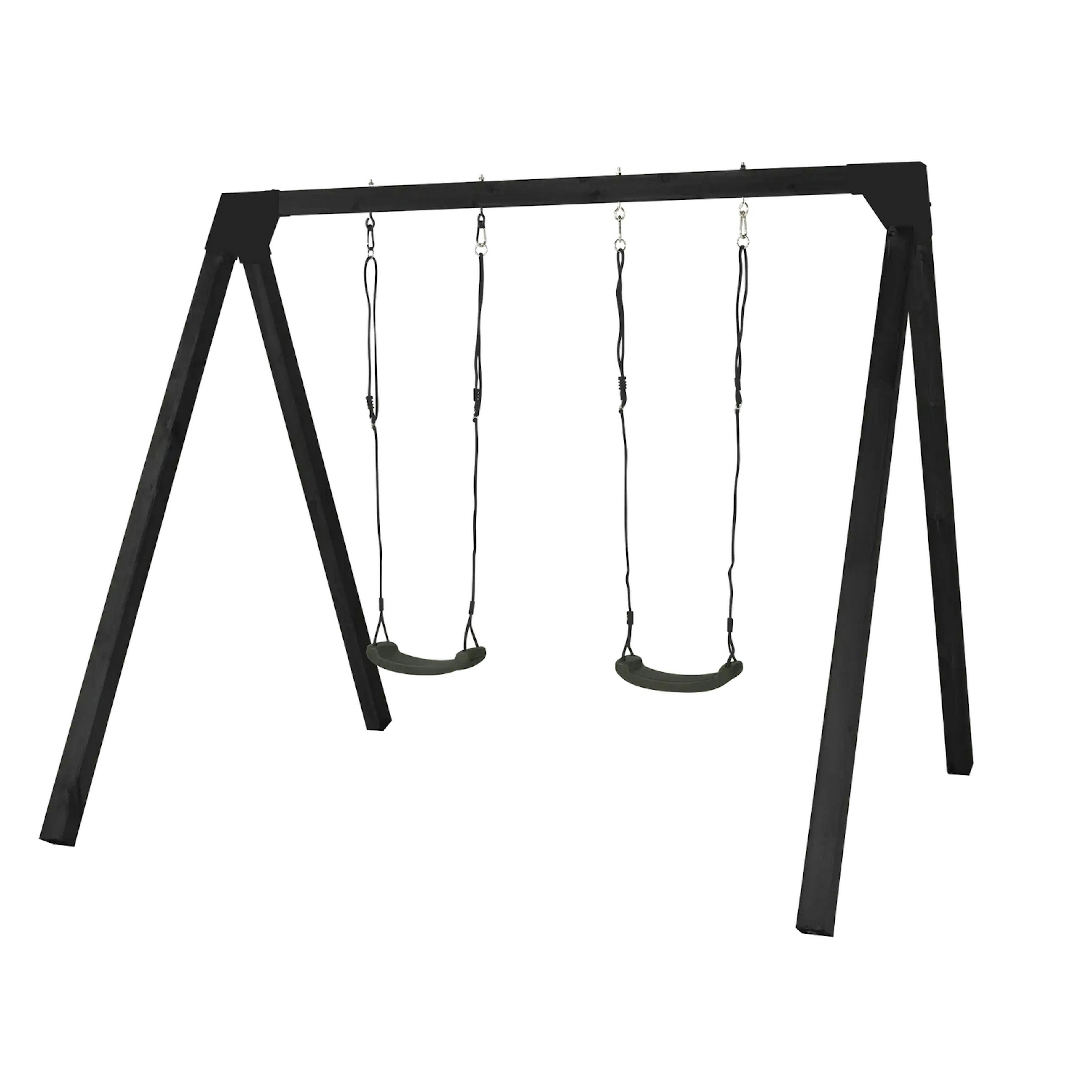 Gungställning PLUS Luksus Svart Cubic inkl. 2 st Gungsits