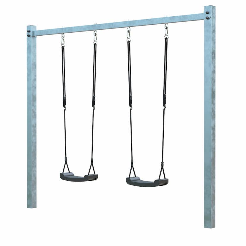 Gungställning PLUS med 2 Gråsvarta Gungsitsar