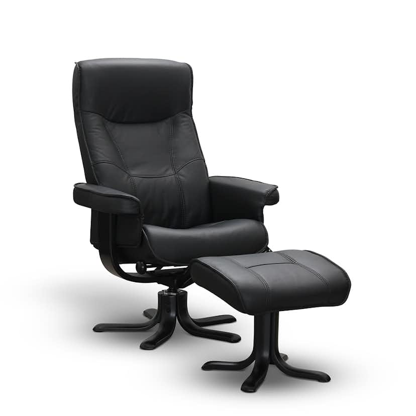 Snurrfåtölj Hagagruppen Bonn med Fotpall