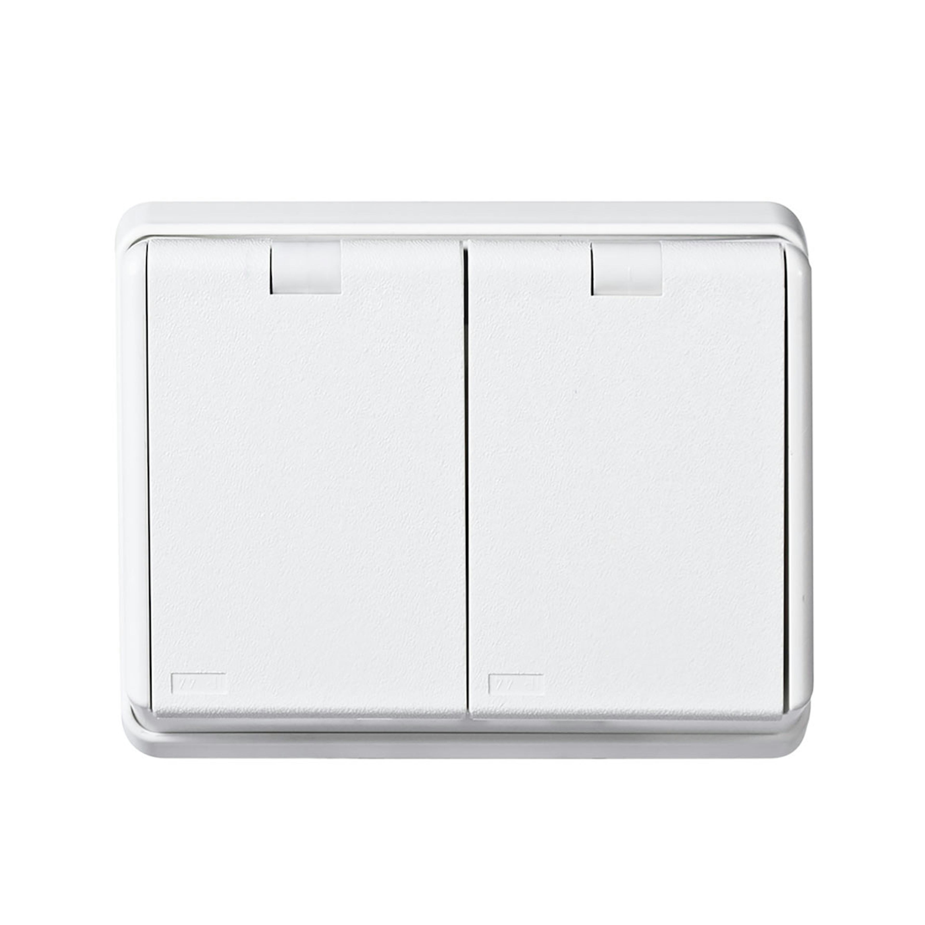 Vägguttag Elko 2-vägs RS Renvit IP44