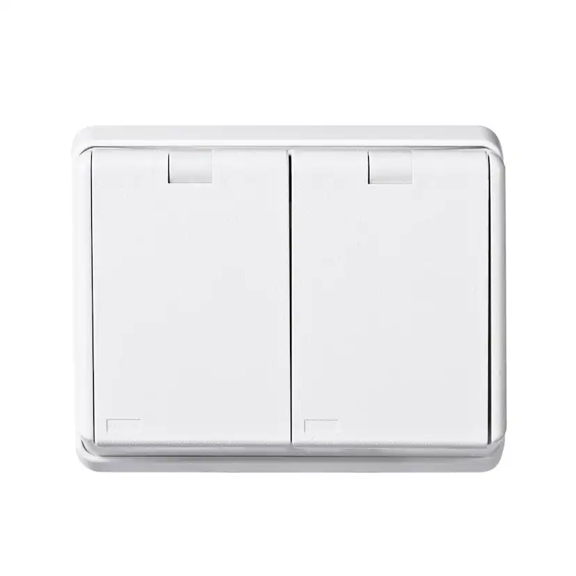 Vägguttag Elko 2-vägs RS Renvit IP44