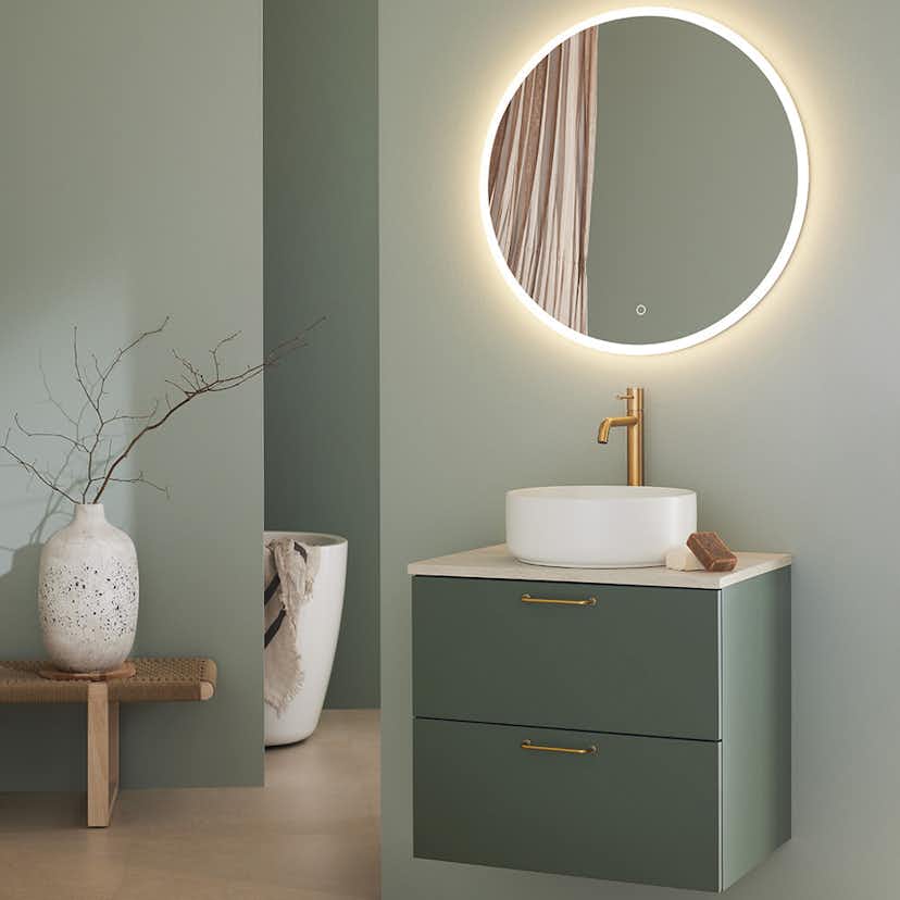 Tvättställsskåp Hafa Haze 2 Lådor med Bänkskiva och Handfat