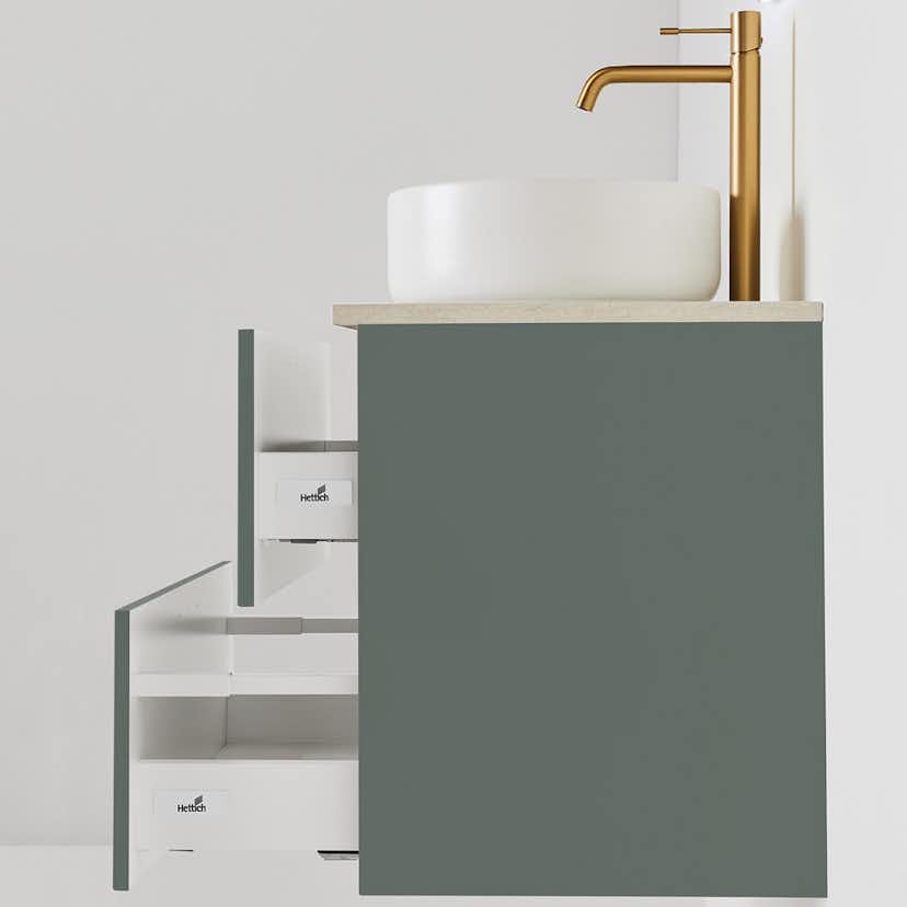 Tvättställsskåp Hafa Haze 2 Lådor med Bänkskiva och Handfat