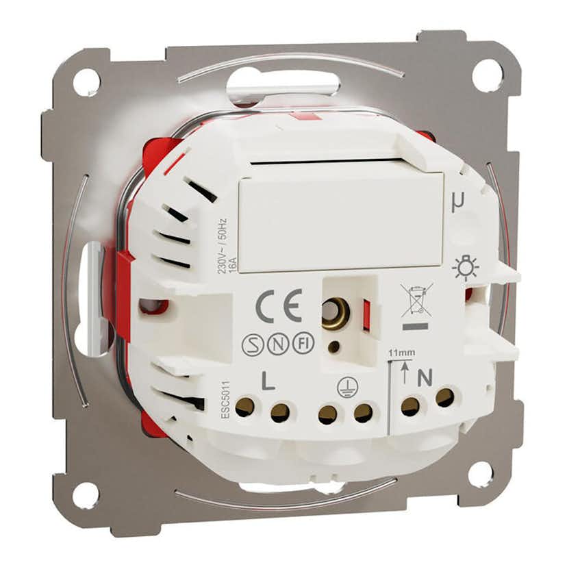 Timer Eluttag Elko RS 1-vägs 16A Vit Infällbar