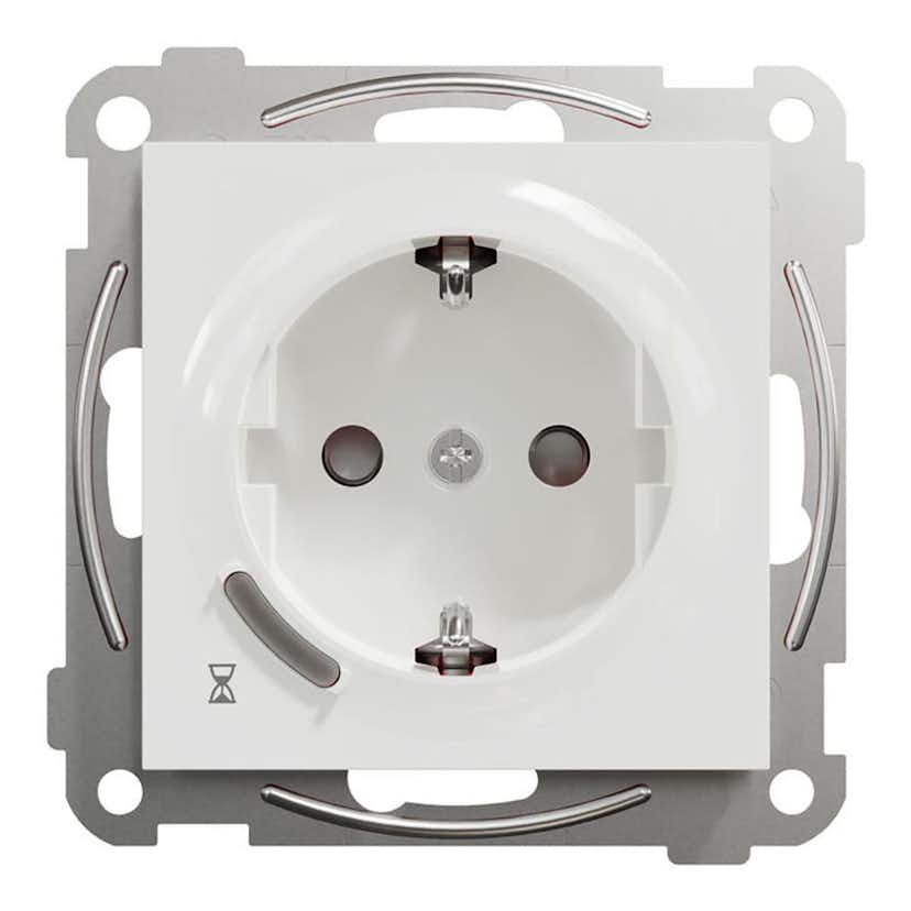 Timer Eluttag Elko RS 1-vägs 16A Vit Infällbar