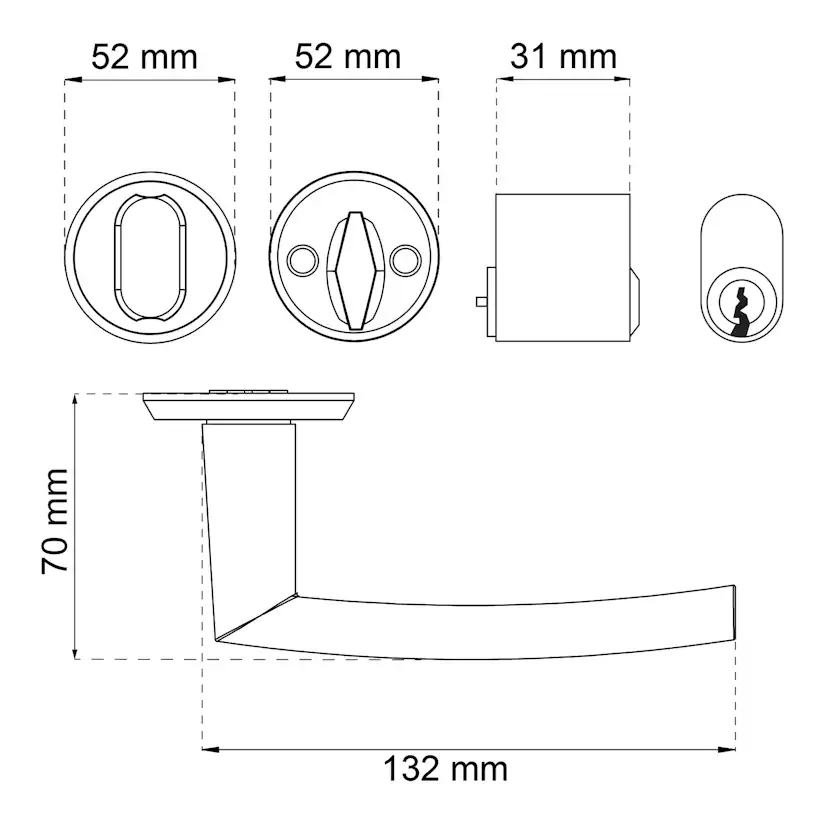 Beslagspaket Habo Atlanta Utan Låskista