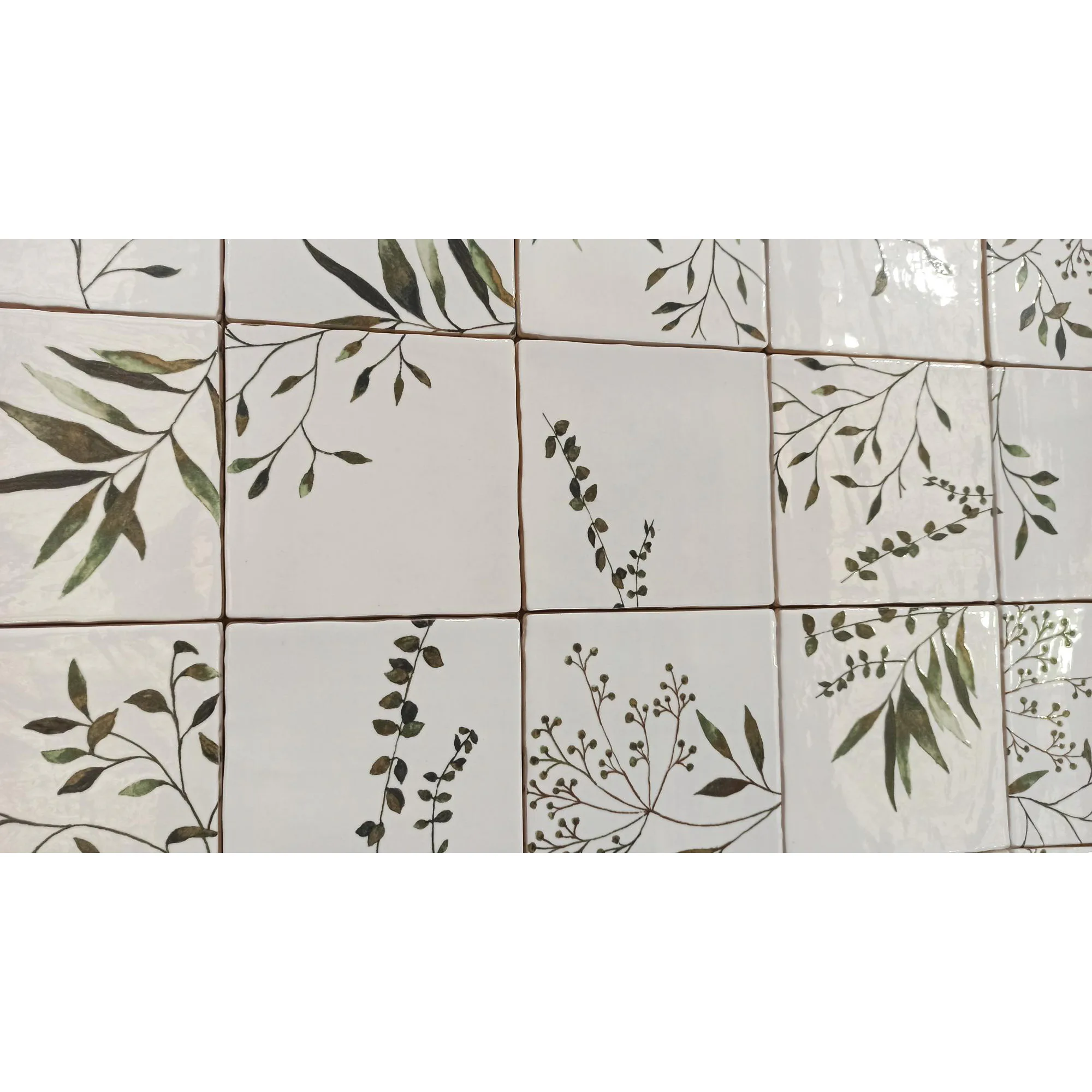 Kakel Lhådös Olivia dekor grön 15x15