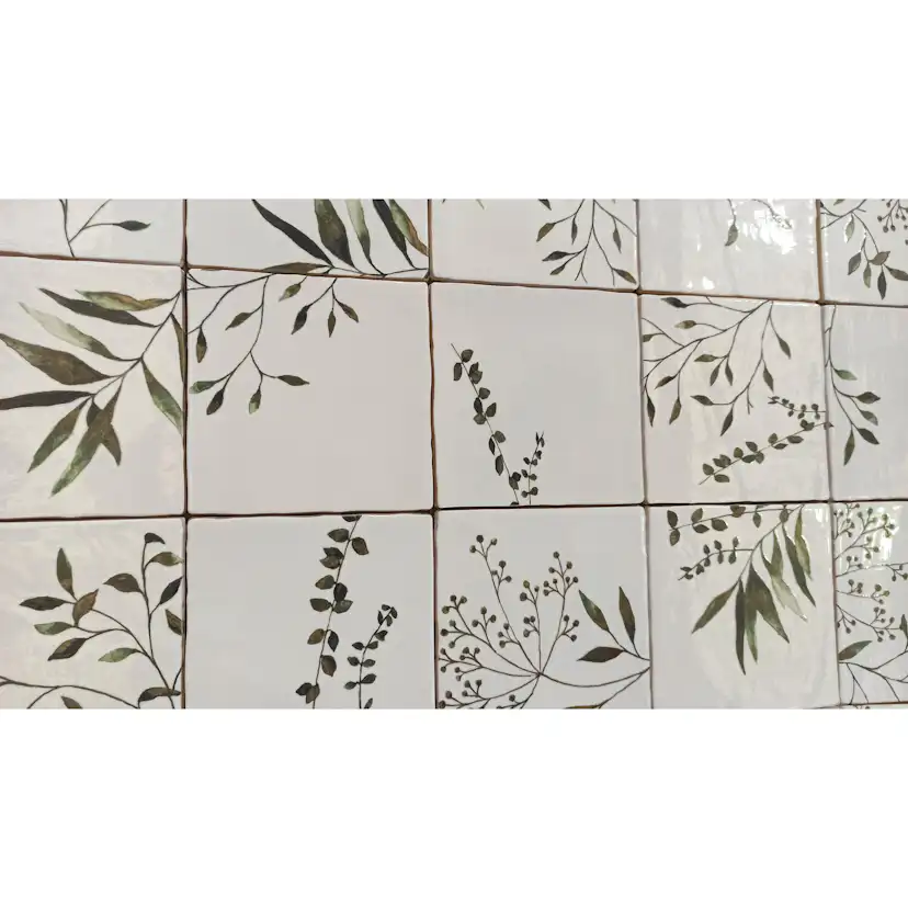 Kakel Lhådös Olivia dekor grön 15x15