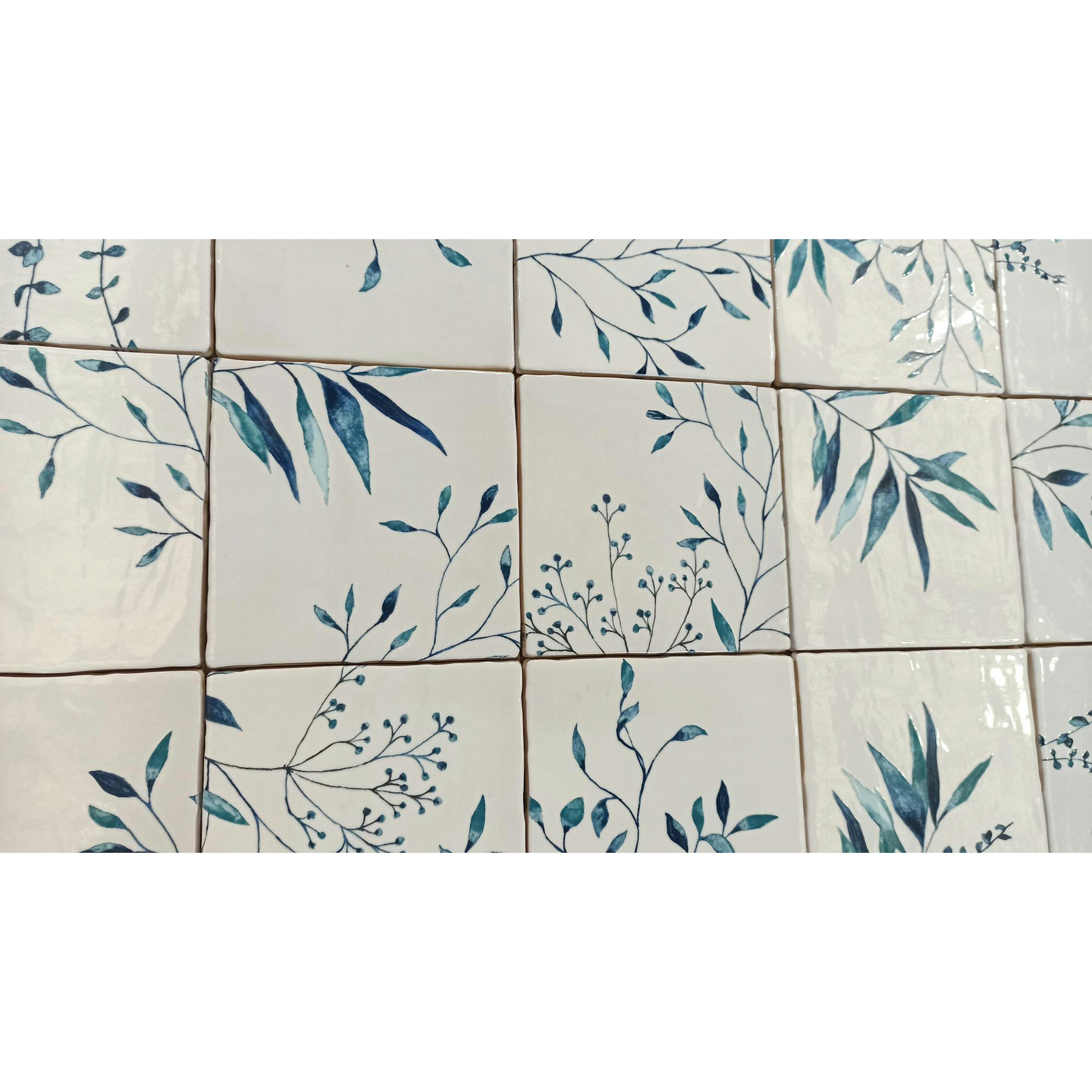 Kakel Lhådös Olivia dekor Blå 15x15