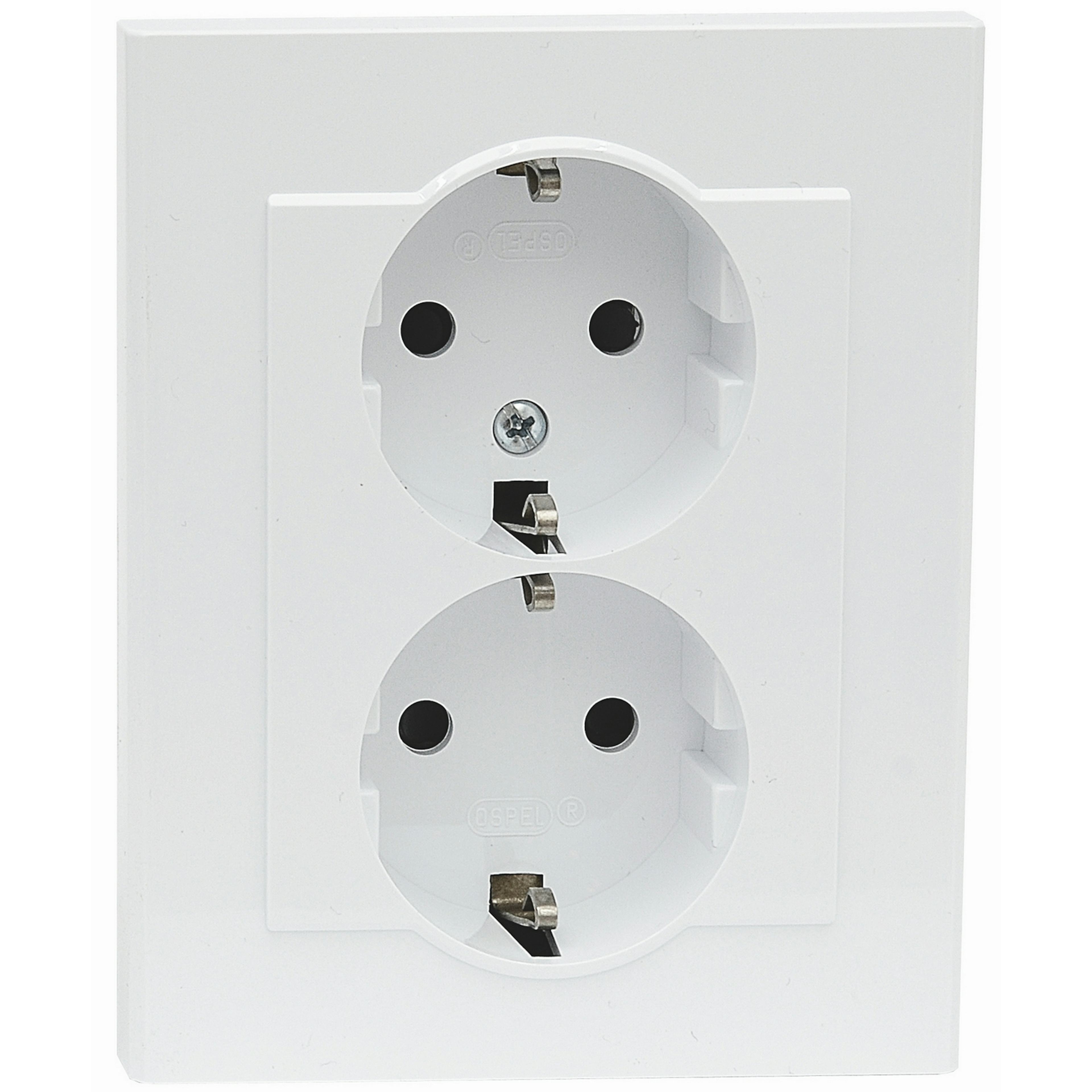 Vägguttag Malmbergs Optima 2-Vägs Mj Vit