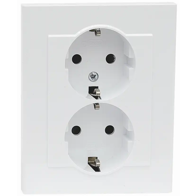 Vägguttag Malmbergs Optima 2-Vägs Mj Vit