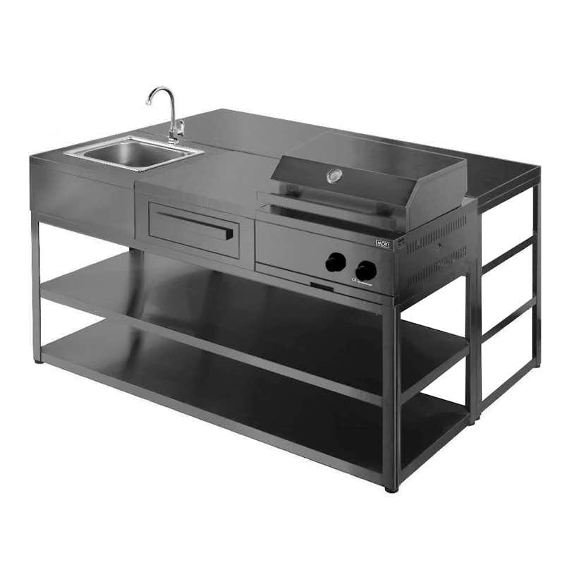 Förvaringsmodul med arbetsbänk Myoutdoorkitchen Nordic Line Stainless 304SS