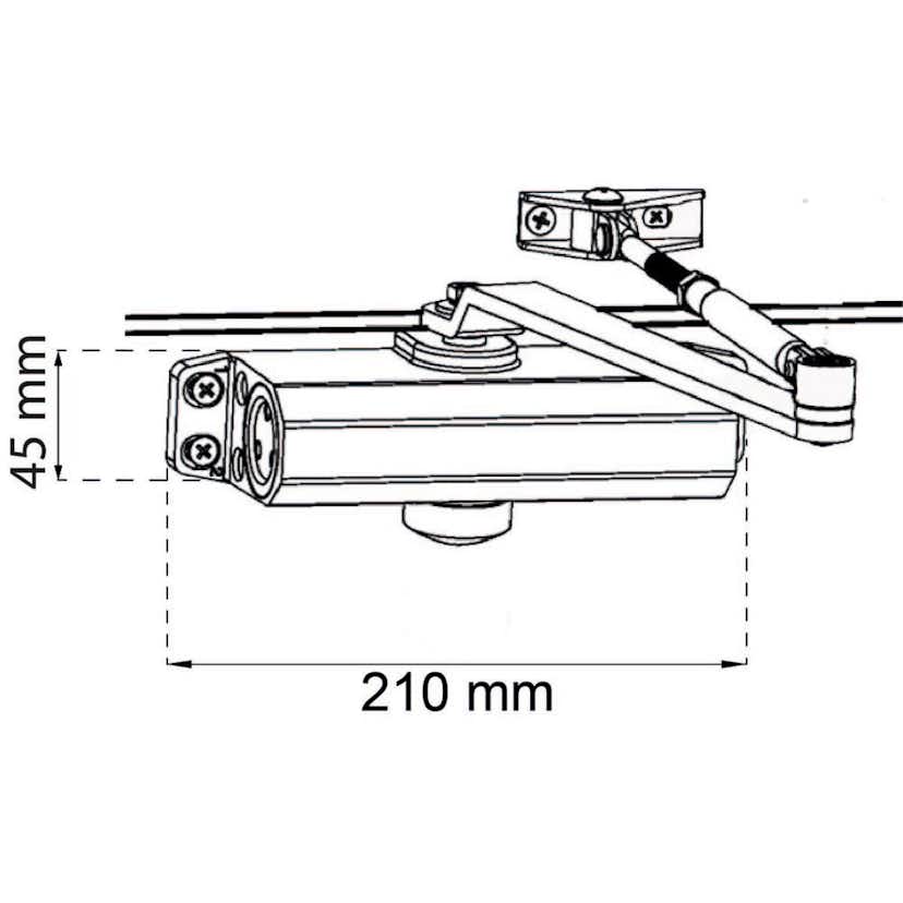 Dörrstängare Habo 400 Komplett Svart