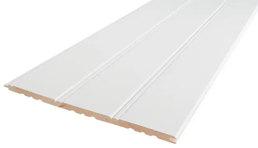 Innerpanel Moelven Furu 13x95x2700 mm Trend Pärlspont Målad Vit 8 st/bnt