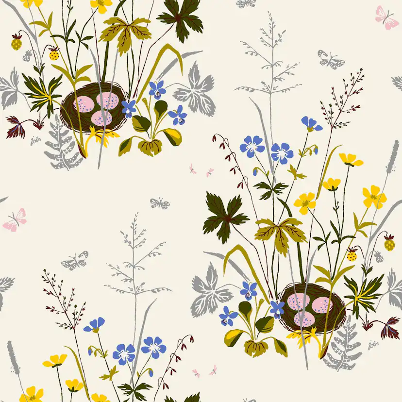 Tapet Boråstapeter Lisbet Jobs Fågelbo 1961