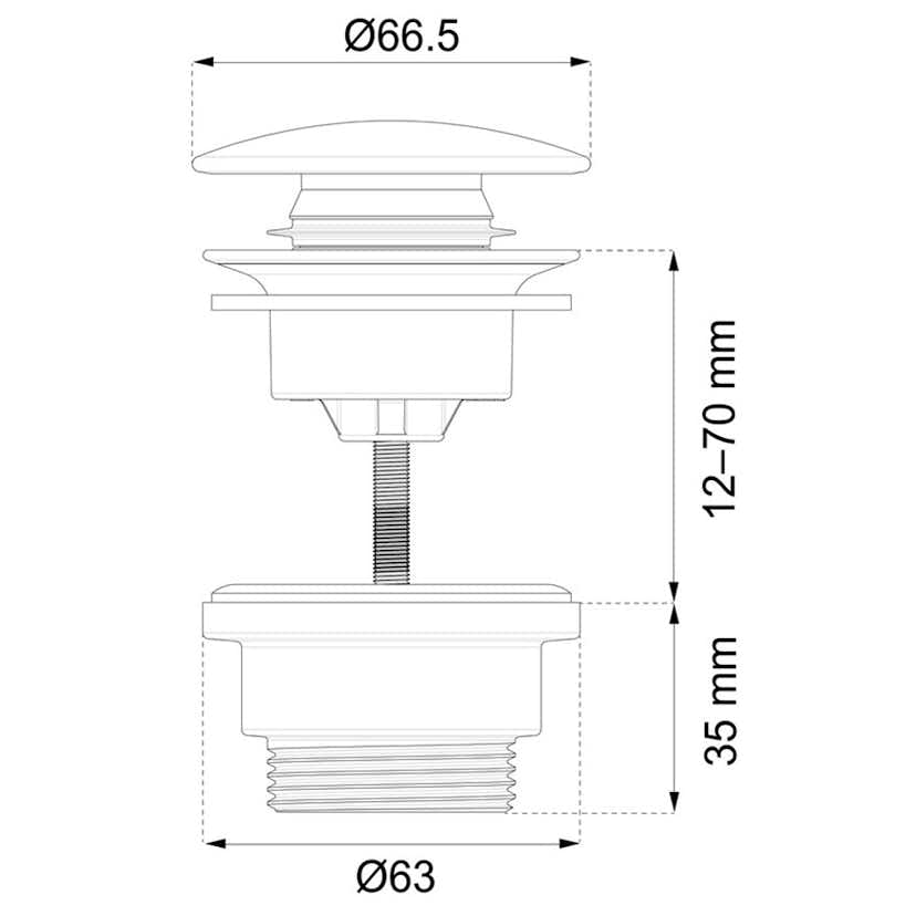 Bottenventil Habo Pop up